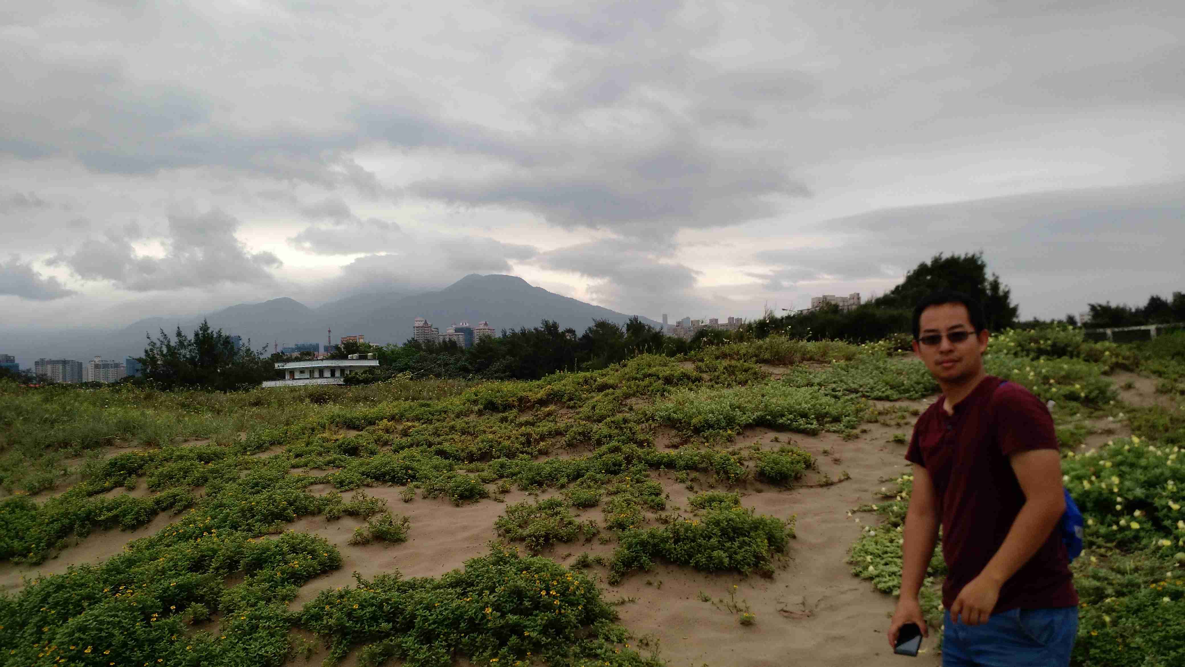 Andy enjoying the beach in Tamsui