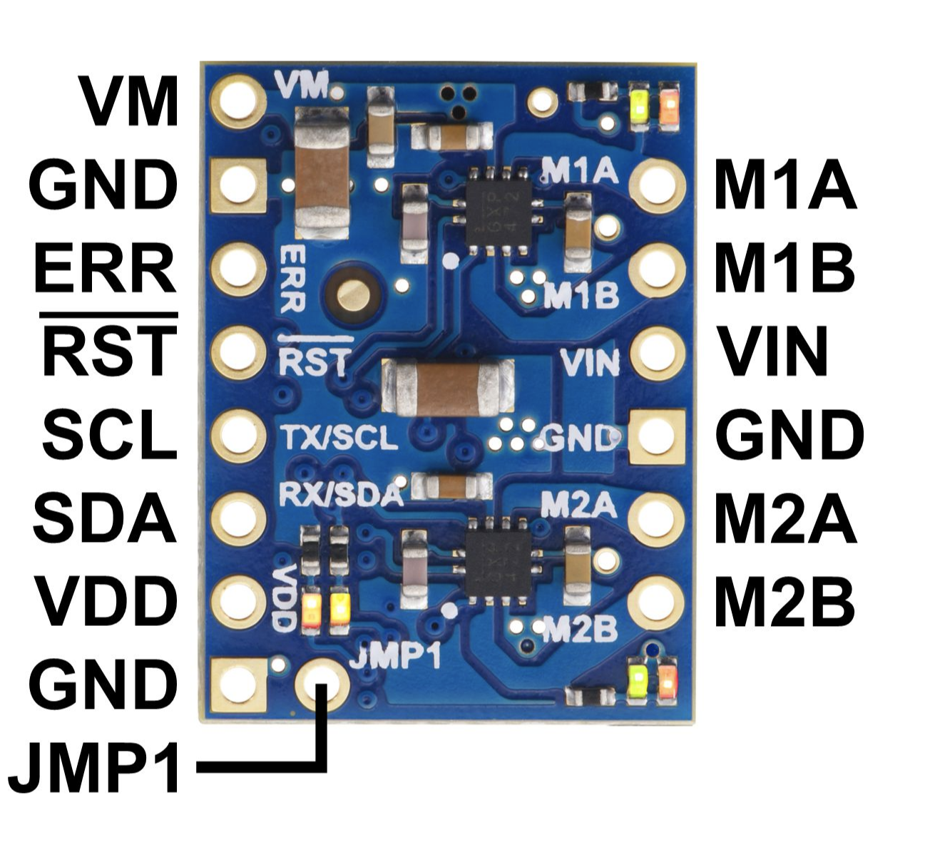 Pololu M2T550 Motoron pinout